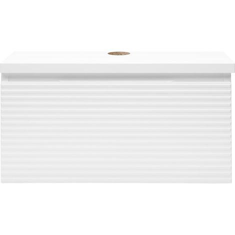 Naturel SAVONA Mobile da bagno sospeso 98x43x44,8 cm, Bianco lucido (SAVONA100BID)