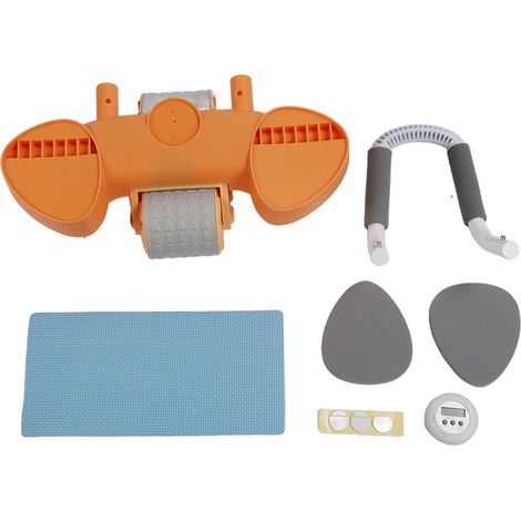 Coussinet abdominal à rebond automatique avec minuterie, roulette fitness pour abdominaux à domicile, couleur orange, équipement sportif. (1/5)