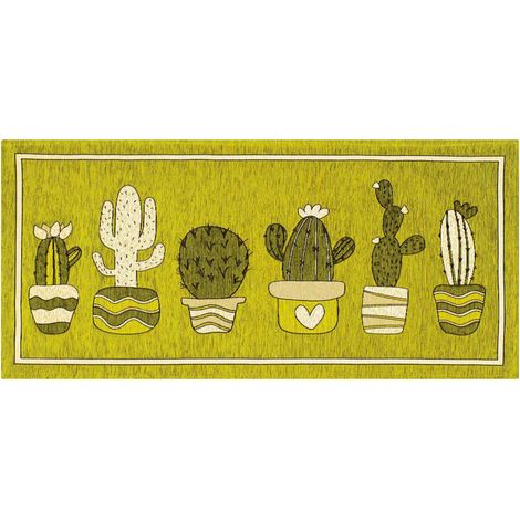 Tappeto Cucina In Ciniglia Arredo Moderno Passatoia Multiuso Ingresso Corridoio Antiscivolo Prodotto Italiano Disegni Piazzati Cotone Varie Misure Lavabile In Lavatrice Lavatrice Cactus Verdemela - 57