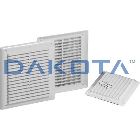 Griglia fissa rettangolare 200x215 mm con rete abs bianco