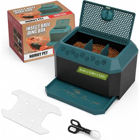 Kit Elevage vers de Farine, Ventilation et Tri Automatique Anti-Fuite, Sans Odeur, Pince Incluse, pour Reptiles, Oiseaux, Poules, Grenouilles (1/5)