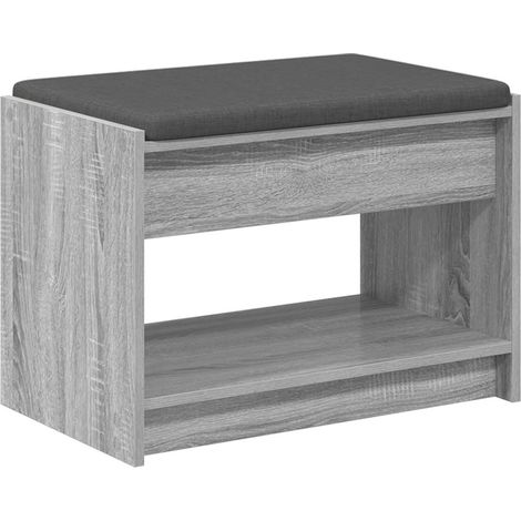 Banc d'entrée avec coussin Gris Sonoma 63 x 38 x 45 cm (1/5)