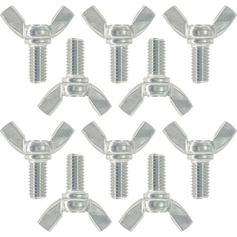 Lot de 10 vis papillon M8 en acier inoxydable serrées à la main (16 mm) (1/5)