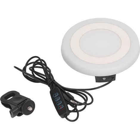Lampe LED ronde de 5,5 pouces pour visioconférence, 3 modes, 10 niveaux d'intensité, alimentation USB, RGB, pour ordinateur portable ou de bureau.
