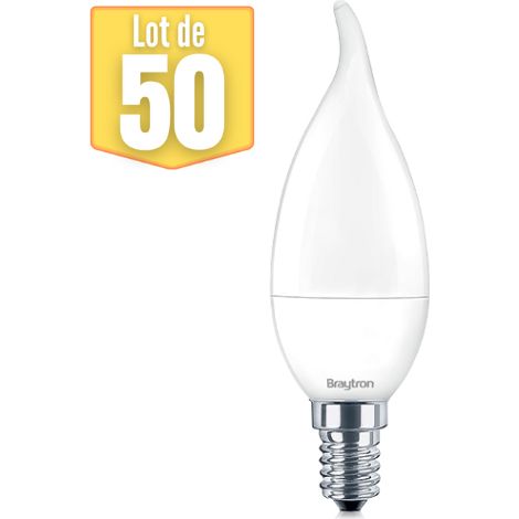 Lot de 50 ampoules LED bougie 5W (Eq.35W) E14 3000K (1/5)