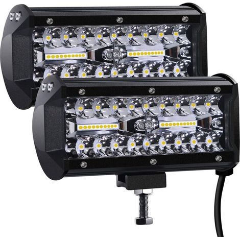 Phare De Travail Led 12V 300W 7'' Projecteur Led Voiture 12V Etanche Ip67 Spot Flood Feux Antibrouillard Led 27,000Lm Feux De Travail Pour Voiture Camion Tracteur Suv Bateau(2 Pcs) (1/4)