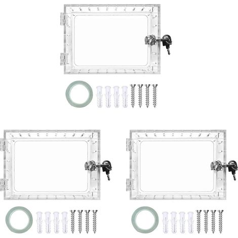Trois boîtiers de thermostat à verrouillage à clé, couvercle de protection transparent pour thermostat, compatible avec les thermostats muraux, dimensions : 6,5 pouces (H) x 3,9 pouces (L) x 2 pouces (1/5)