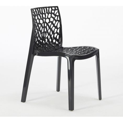 Stock 22 Sedie Impilabili Per Bar e Ristoranti Bar In Polipropilene Gruvyer Grand Soleil - Nero (1/5)
