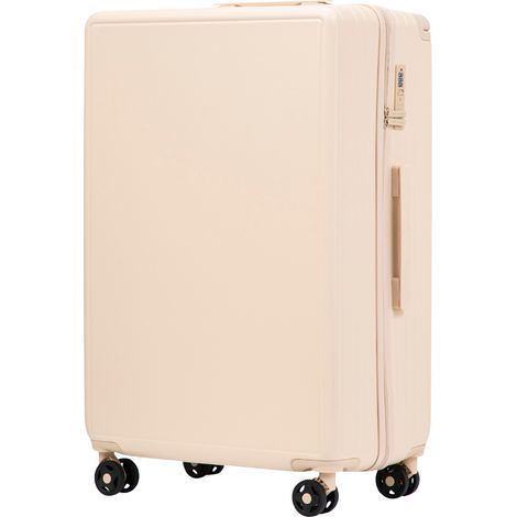 Maleta grande de 28" color blanco sucio con diseño de alas y banderines de ABS+.