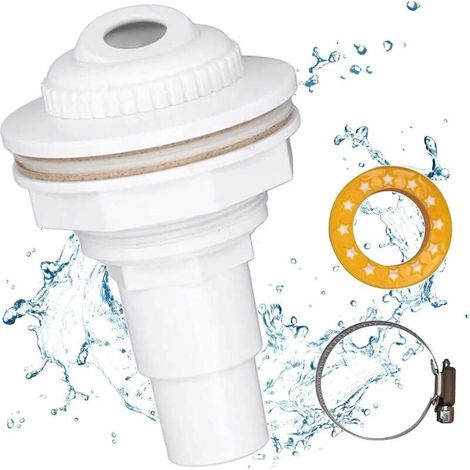 Buse de refoulement pour piscines, buse d'aspiration avec raccord de tuyau 38/32 mm, buse de refoulement pour piscines, buse d'aspiration pour piscines, buse d'aspiration pour piscines, pour le draina (1/5)