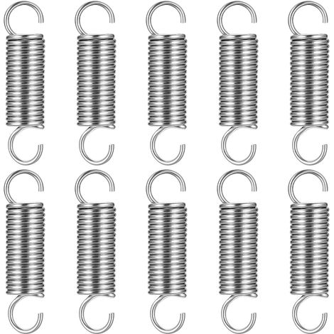 Lot de 10 Ressorts de Tension avec Crochets, Ressorts de Suspension, Ressorts en Acier Inoxydable à Double Crochet, Ressorts de Traction Spirale, Taille (50X12X1.5MM) (1/5)