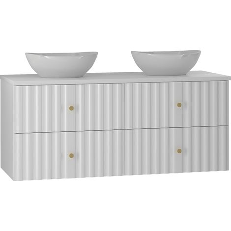 Mobile bagno doppio lavabo Izae bianco 120cm (1/5)