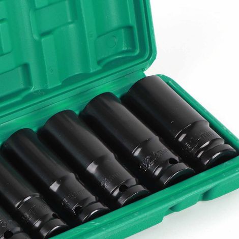 Satz mit 10 1/2-Zoll-Vierkant-Sechskant-Schlagstecknüssen, Steckschlüssel für Wartung und Reparatur, robustes Profiwerkzeug (1/5)