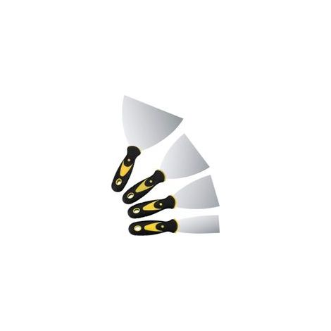Lot de 4 spatules, spatules de surface, spatule de peinture en acier inoxydable avec poignée en plastique, grattoir, couteau à palettes (4cm, 7,5 cm, 10 cm, 15 cm) (1/5)