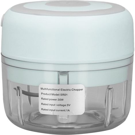 Hachoir à Ail Électrique USB, Lame Inox, Capacité 250ML, Vert - Broyeur Puissant pour Aliments (1/5)