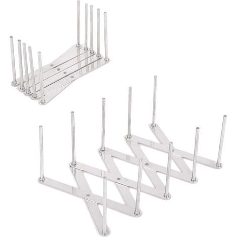 Support à côtes, porte-couvercles (lot de 2), support à côtes en acier inoxydable, support pour couvercles de casseroles, longueur ajustable, compatible lave-vaisselle