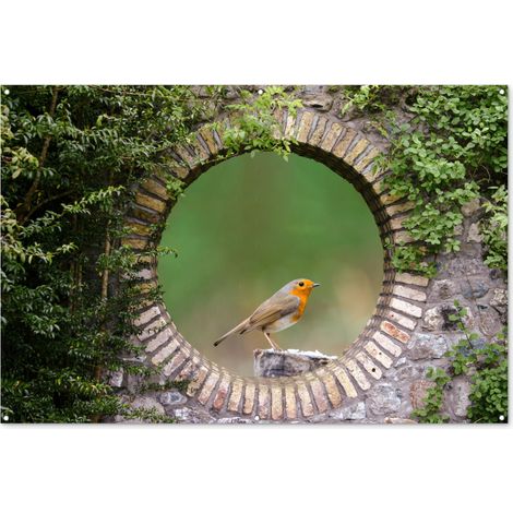 Balcony Privacy Banner Bird - Look-through - Robin 180x120 cm (1/5)
