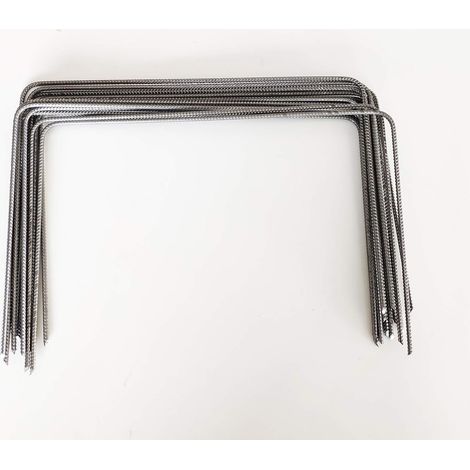 Lot de 20 Large XL Agrafes 30cm par 20/20cm Fixation Métal pour Toile de paillage ou geotextile avec Pointes biseautées (1/2)