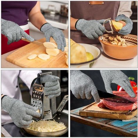 Gants Anti-Coupures - Niveau 5 EN388 - Pour Manipulation Alimentaire et Travail Sécurisé - Taille M (1/5)