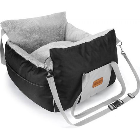 2AX - Panier de luxe pour chien en voiture - Siège auto pour chien - Panier pour chien en voiture - 58 x 56 x 33 cm - Noir (1/5)