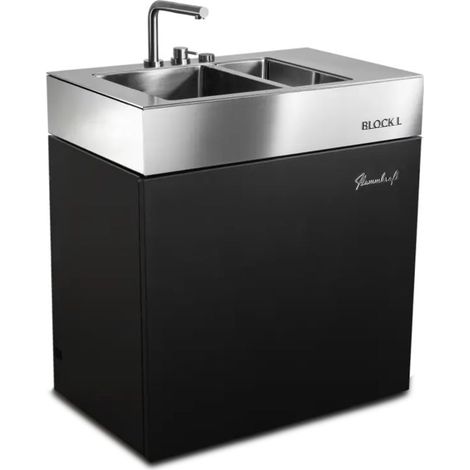 Flammkraft Outdoor-Küchenmodul BLOCK L Elfenbeinschwarz Waschbecken Grill (1/5)