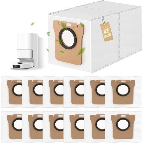 12er-Pack Staubbeutel für Dreame L10s Ultra / L10 Ultra / L20 Ultra — Ersatz-Staubbeutel für Xiaomi X10+ / X20+ Saugroboter-Zubehör (2,5 l)
