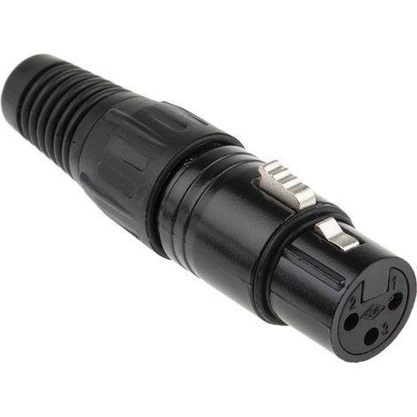 RS PRO-Connecteur XLR Femelle Droit 3 voies Montage sur câble, placage Argent ( Prix pour 1 )