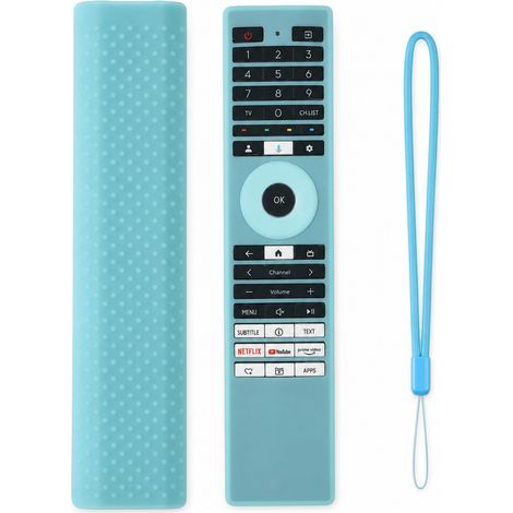 Luminous Blue Silicone Case for TV Remote Control, Compatible with Toshiba CT-ERF Series, Precise Cutouts (1/5)