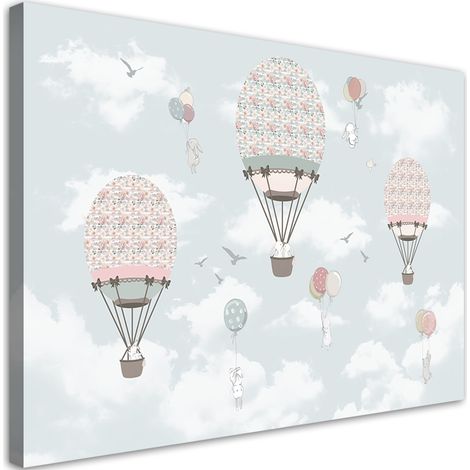 Tableau sur toile Animaux de vol en ballon coloré 60x40 (1/5)