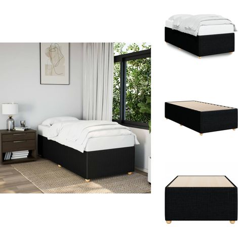 Bettgestell ohne Matratze Schwarz 90x200 cm Stoff - Bettgestell - Bettgestelle - Bett - Betten (1/5)