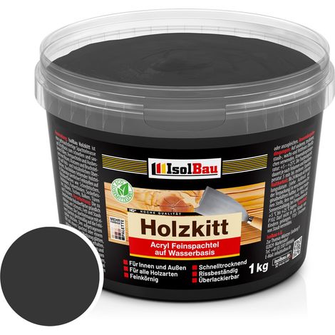 Holzkitt Spachtelmasse Holzspachtelmasse Innen Außen 1 kg Schwarz ( Nr. 23 ) (1/5)