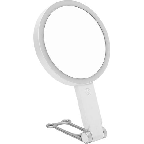 Miroir de maquillage lumineux grossissant 30x, à suspendre ou à porter à la main, blanc, style oreille, idéal pour les voyages. (1/5)