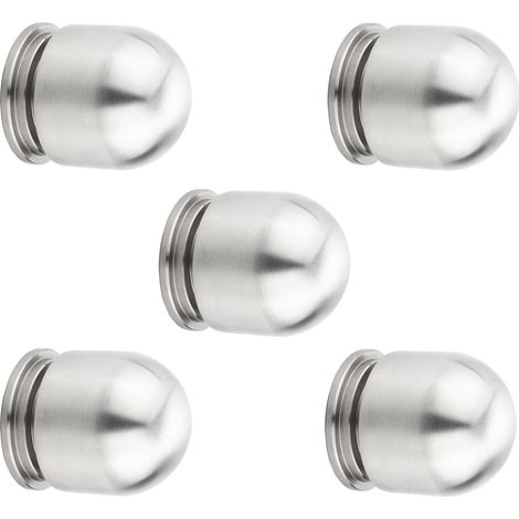 5 Stück Möbelknöpfe KINGSTON Ø 25 mm Höhe 32 mm Edelstahl gebürstet Knaufgriff Küchenknopf (1/5)