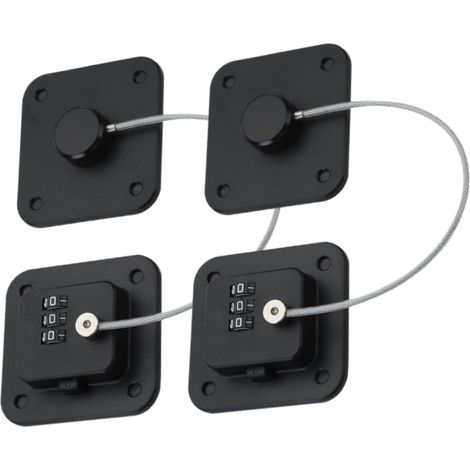 Cadenas à combinaison noir pour réfrigérateur, 2 pièces (1/5)