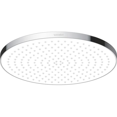 Duschkopf Duravit Universal, mit Strahlart Rain, rund (Ø 230 mm), im Winkel verstellbar, Chrom/Weiß (1/4)