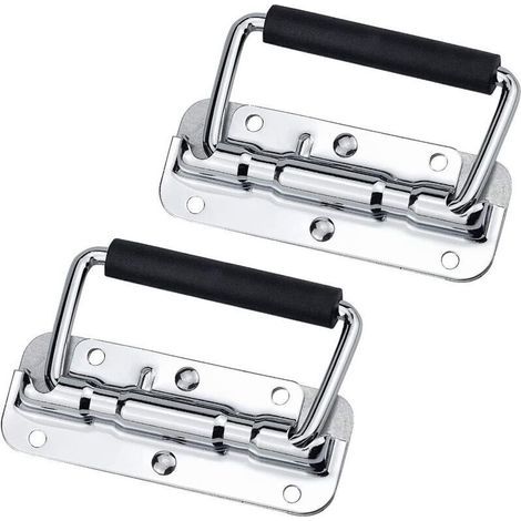 pair 2 Pièces Porte en Métal Extracteur Poignée, Poignée Pliante à Ressort, Poignée de Coffre en Métal, Caisse Poignée Encastrable, Poignée de Caisse, pou