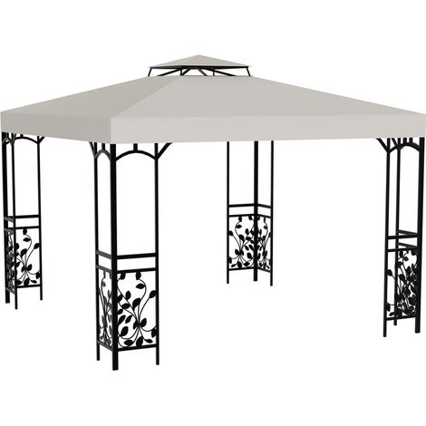 Hengda Tetto di ricambio Tetto per tende di ricambio Copertura per tende di ricambio Copertura per pergola 3x3M Beige (1/5)