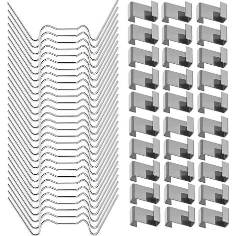 Clips De Vitrage Serre, Clips de Vitrage pour Serre Clips de Fixation, Kit de réparation d'accessoires de Serre, 50 Pinces en W pour Verre de Serre, 50 Clips de Chevauchement en Z pour Serre (1/5)