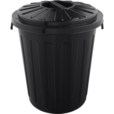 Cubo de basura / papelera polivalente con tapa cerrable, Grande, Plástico resistente (PP), 23 l, Mats, Grafito (1/5)