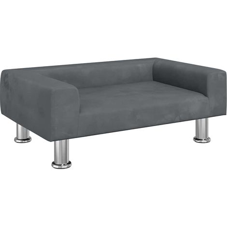 vidaXL Cama para perros de terciopelo gris oscuro 70x45x26,5 cm (1/2)
