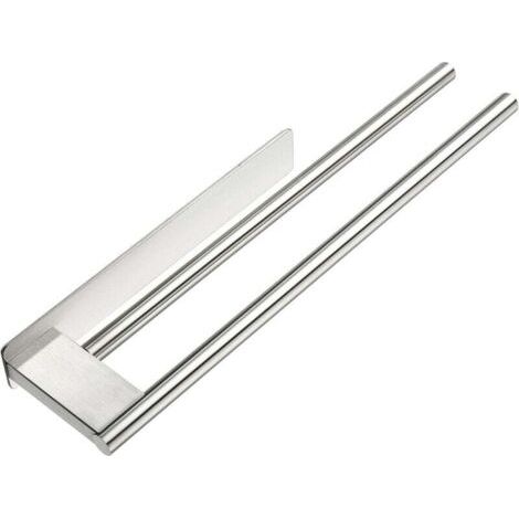 Portasciugamani doppio in acciaio inox, porta carta igienica, ripiano portaoggetti per il bagno/portasciugamani