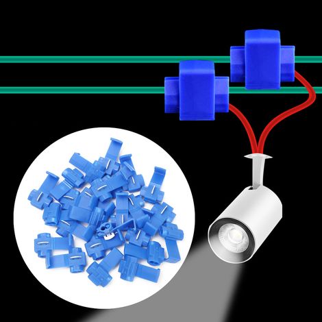 25 pièces connecteurs fil bleus sans soudure raccord rapide à clip 0.75-2.5mm/AWG 14 à 18 (1/5)