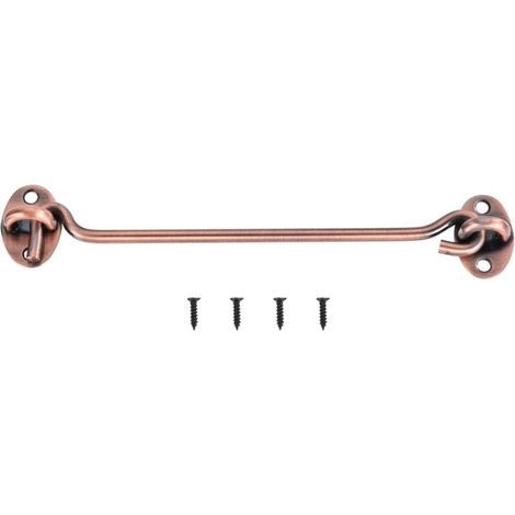 Verrou de porte de grange à crochet et œillet de 195 mm en acier inoxydable pour fenêtre, cabine, porte coulissante,Bronze rouge (1/5)