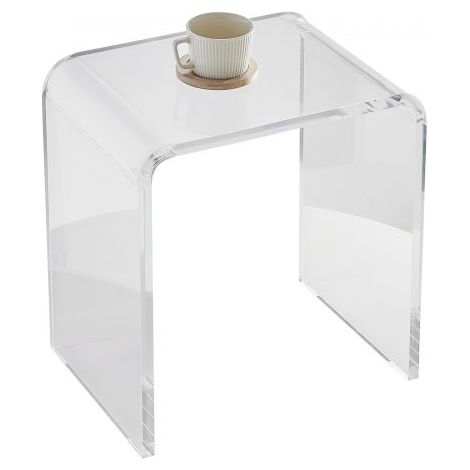Acryl-Beistelltisch 415 x 305 x 460 mm, U-förmiger Acryltisch Beistelltisch, Transparenter Couchtisch für Getränke, Essen, Snacks, Verwendet im Wohnzimmer, Schlafzimmer, Arbeitszimmer usw. (1/5)