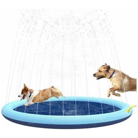Piscine gonflable de 170 cm avec tapis anti-éclaboussures et protection pour chiens et enfants, antidérapante et résistante, idéale pour les animaux de compagnie. (1/5)
