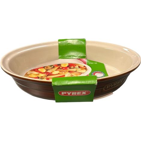 PYREX - TEGLIA OVALE IN CERAMICA MARRONE28X20CM