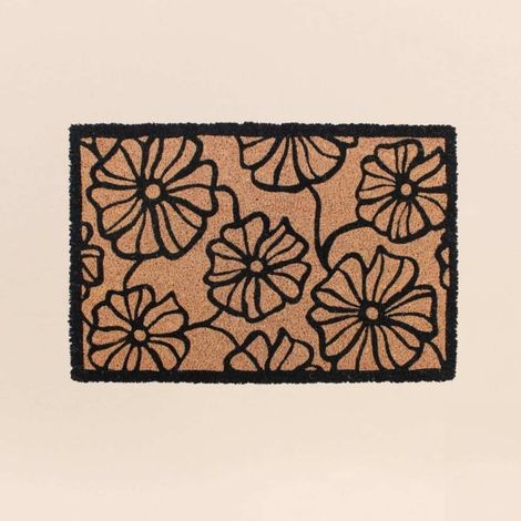Paillasson coco imprimé grandes fleurs 40x60cm (1/5)