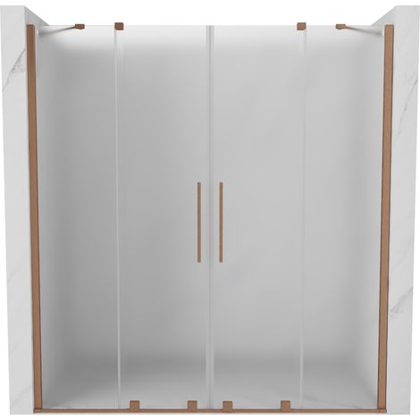 Mexen Velar Duo porte de douche coulissante 170 cm, verre givré, cuivre brossé - 871-170-000-32-65 (1/5)