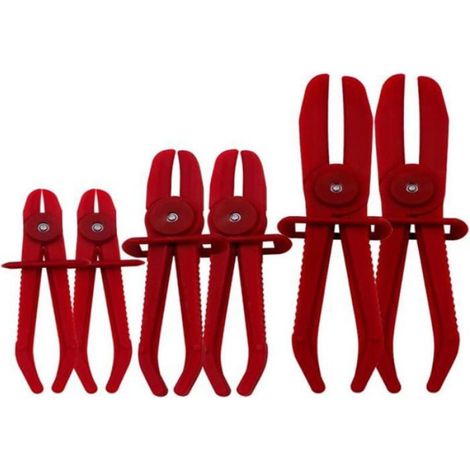 Jeu de 6 Pinces pour Tuyaux Flexibles Pince Durite Carburant Rouge Outil de Serrage pour Tuyaux de Frein (1/4)
