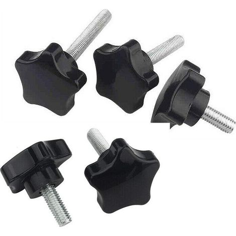 Vis à Molette Étoile - Lot de 5 - Plastique Renforcé - Fixation Manuelle M10x20mm - Mécanique et Meubles - Noir (1/5)